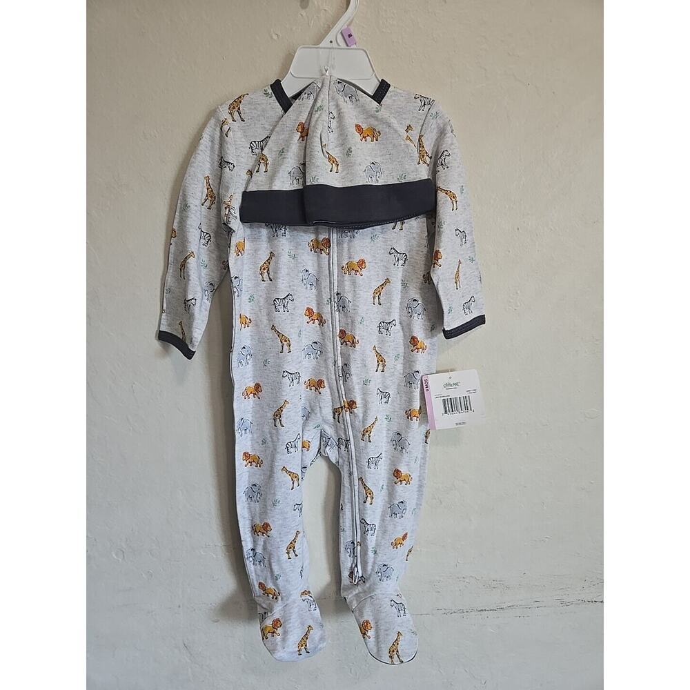 New Baby Animal Print Sleeper Romper Size 9 Months By Little Me